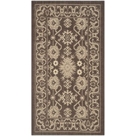 Safavieh Courtyard Power Loomed Accent Rug- Chocolate - Cream- 2 x 3 ft. 7 in. CY6727-204-2